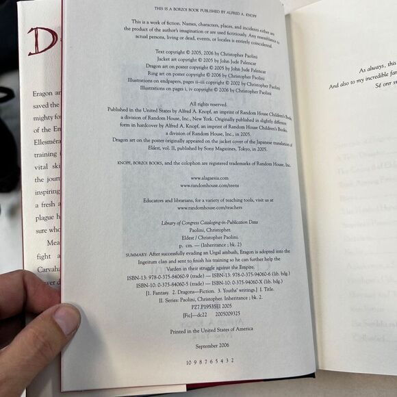 Christopher Paolini Eldest and Brisingr Lot of 2 Fiction Adventure Hardcover - Picture 6 of 9